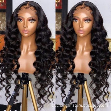 Brazilian transparent HD lace front wigs water deep wave Indian virgin pre-plucked human hair wigs yexin for black women